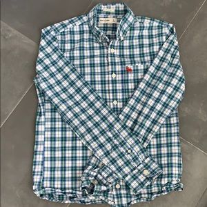 Abercrombie kids cotton plaid button down shirt
